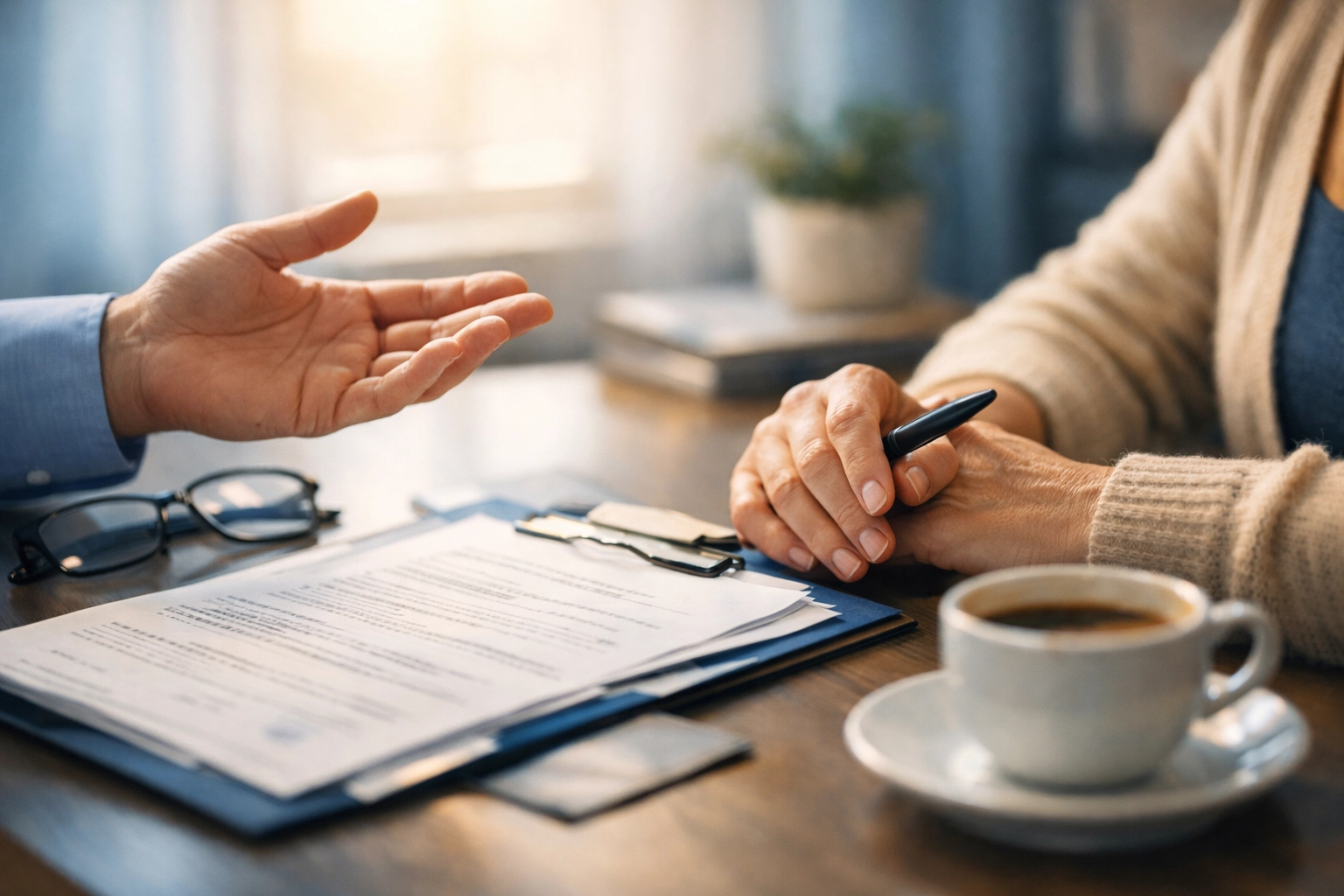 Divorce attorney consultation showing clear communication with client