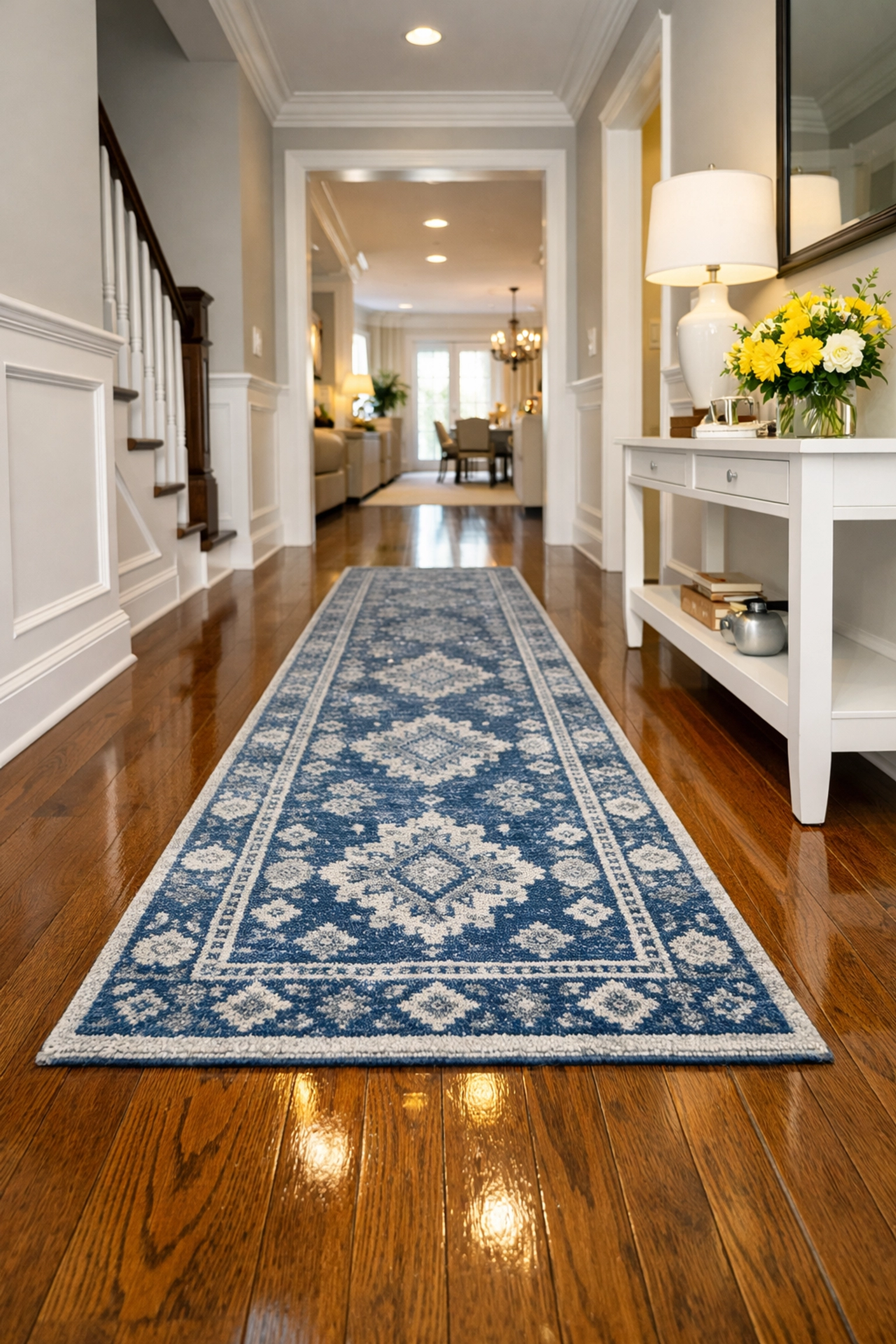 A perfectly organized and clean home entryway reflecting high-quality house cleaning services.