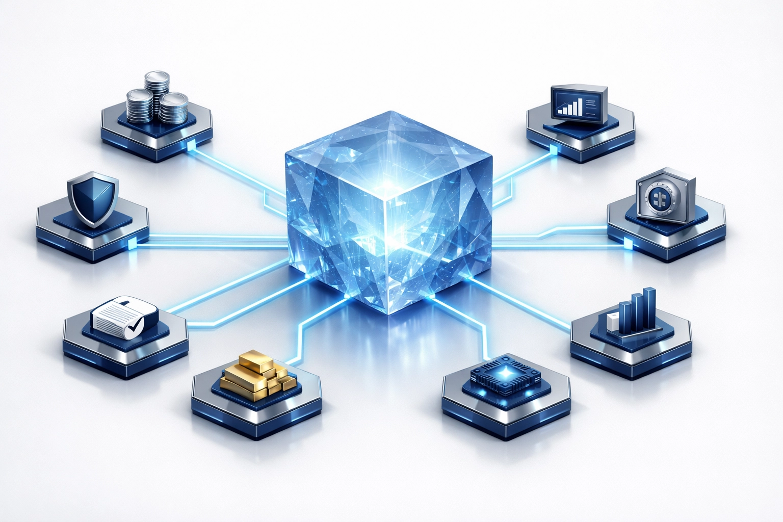 A clean visual of the Larecoin master and sub-wallet architecture for merchant store organization.