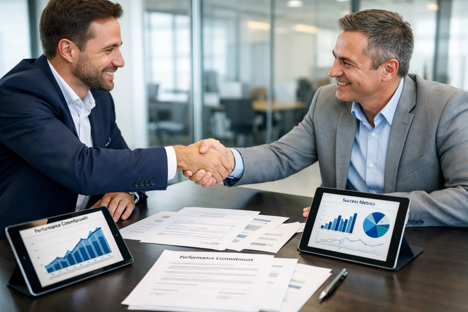 ServiceNow implementation partner handshake sealing performance-based commitment agreement