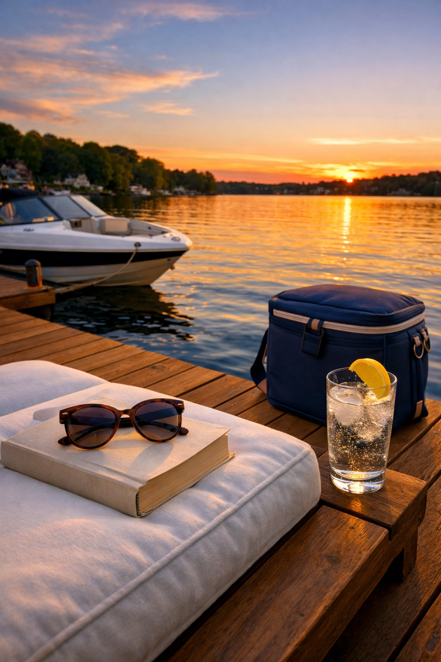 A relaxing sunset at Lake Quinsigamond enjoyed by homeowners using luxury cleaning in Shrewsbury.
