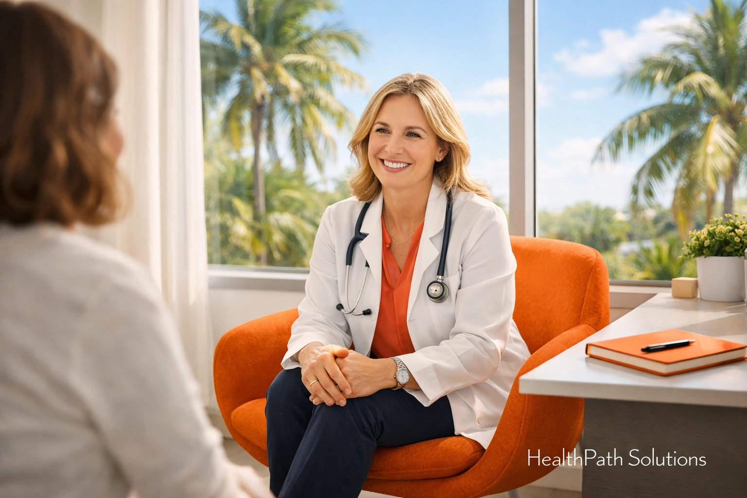Florida medical leader in a modern office focusing on patient-centered billing and care.
