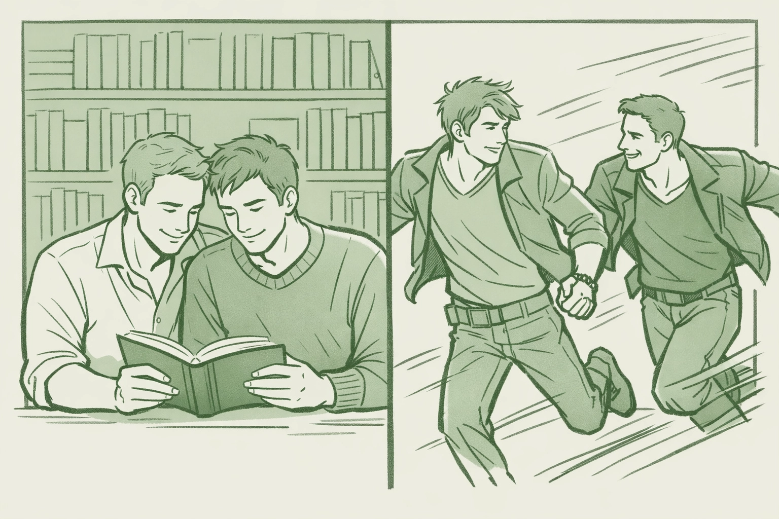 Character-driven vs plot-driven MM romance: quiet reading versus action-packed adventure