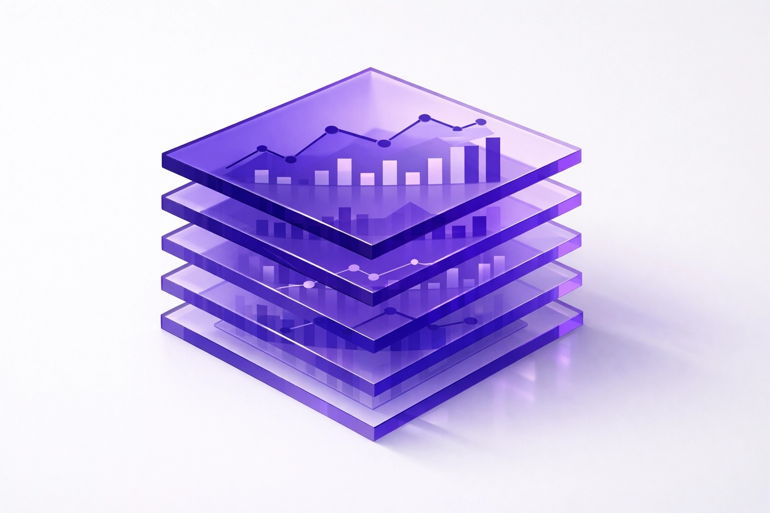 Layered financial data showing improved accuracy with AI bookkeeping systems