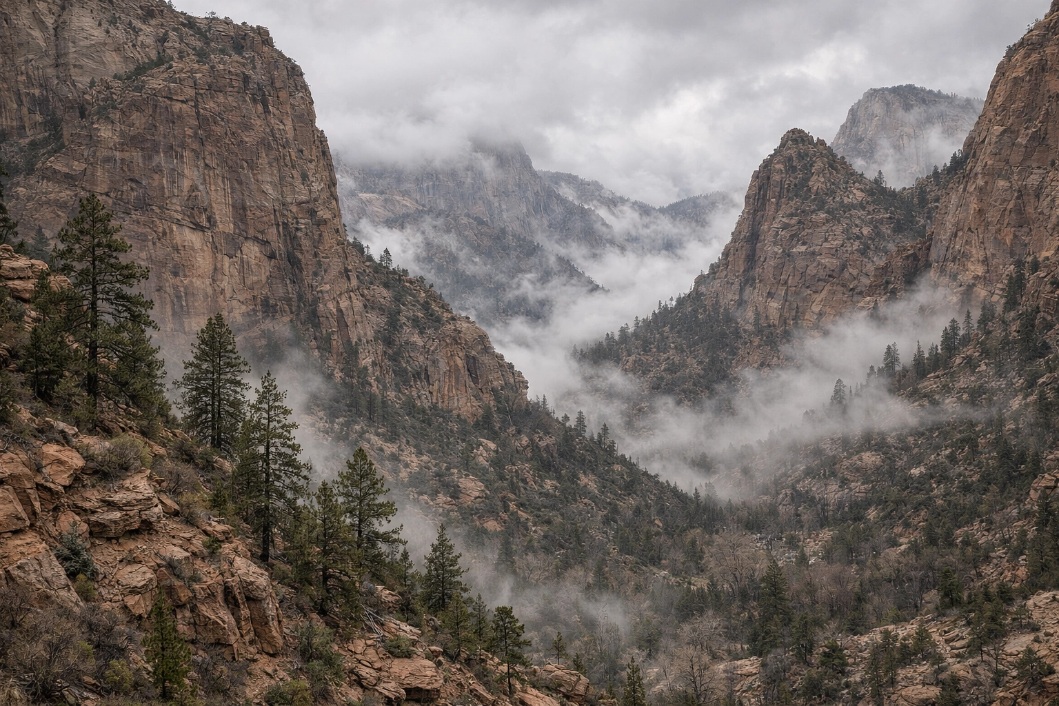 Sharp landscape of Zion National Park, one of the best photography locations for fine art shots.