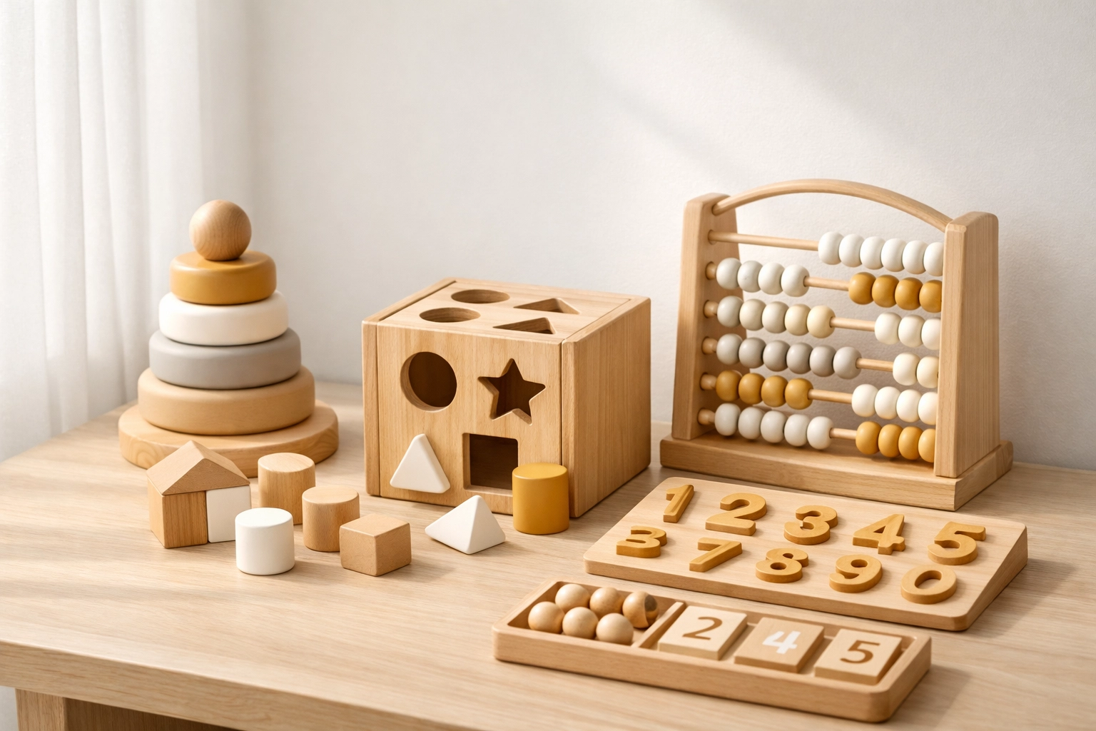 Organized children's toys in a sunlit room, kept tidy by a recurring maid service in Greenville, SC.