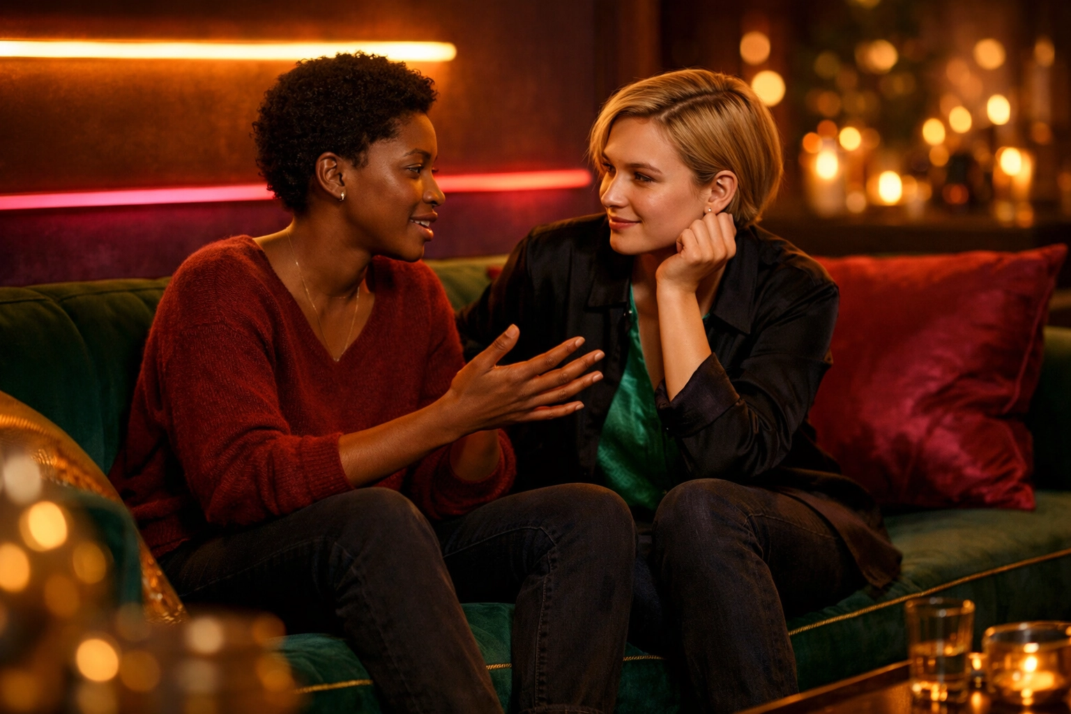 Couple communicating openly about boundaries and feelings in their open relationship