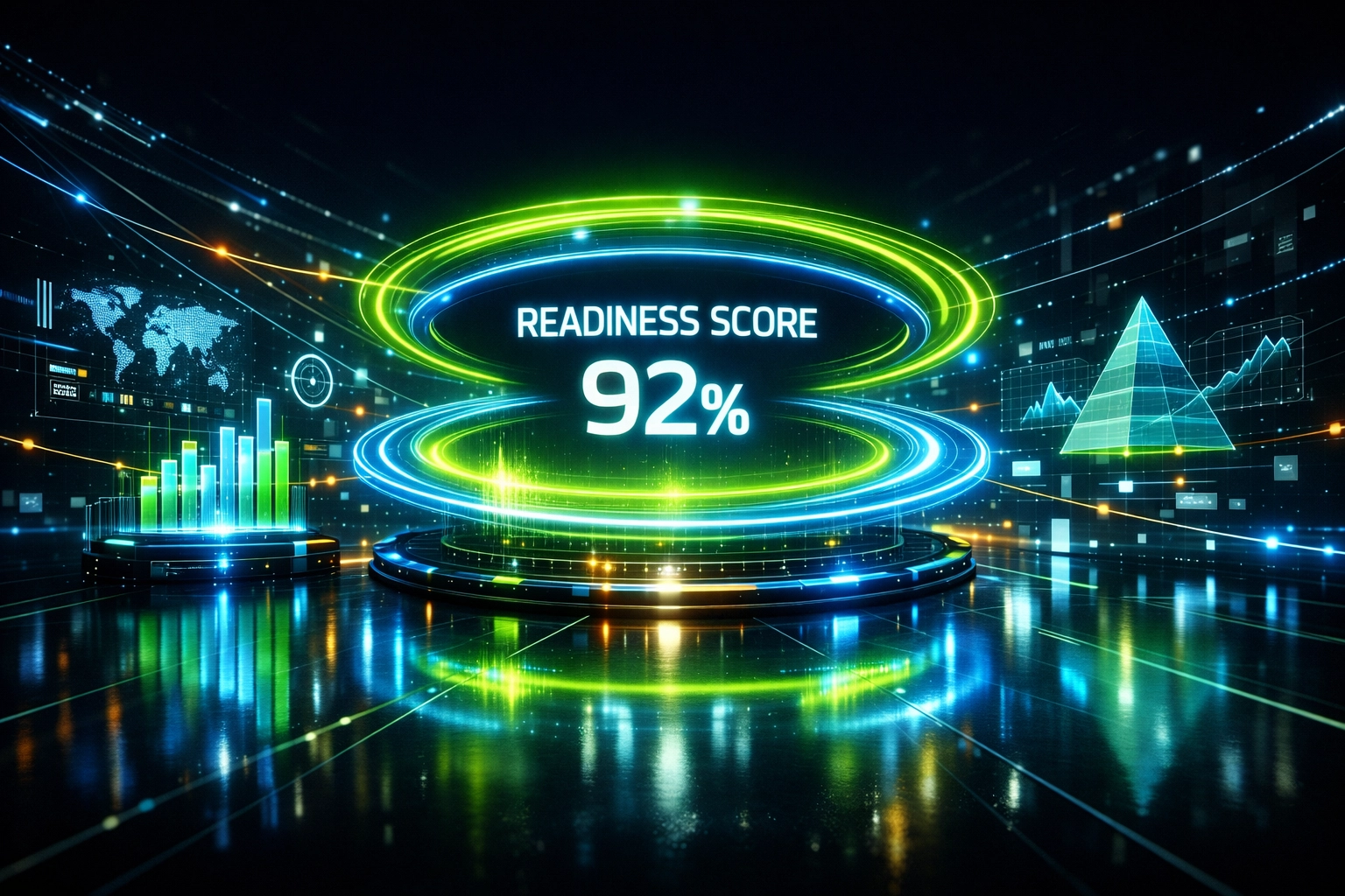 Digital dashboard showing an AI Readiness Score to prove industry-ready skills for hiring.
