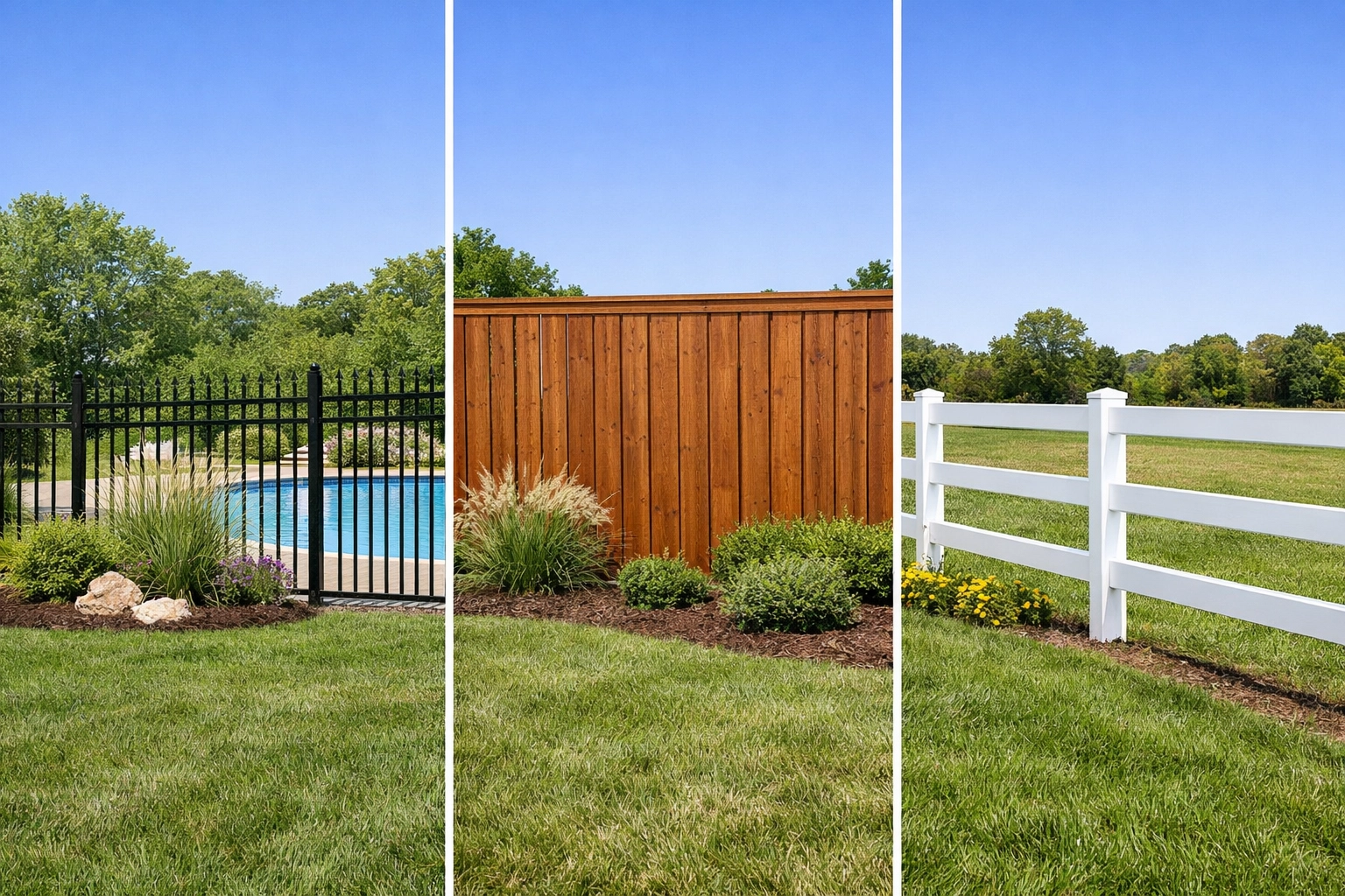 Aluminum, cedar, and vinyl fence installation options for Knoxville homes