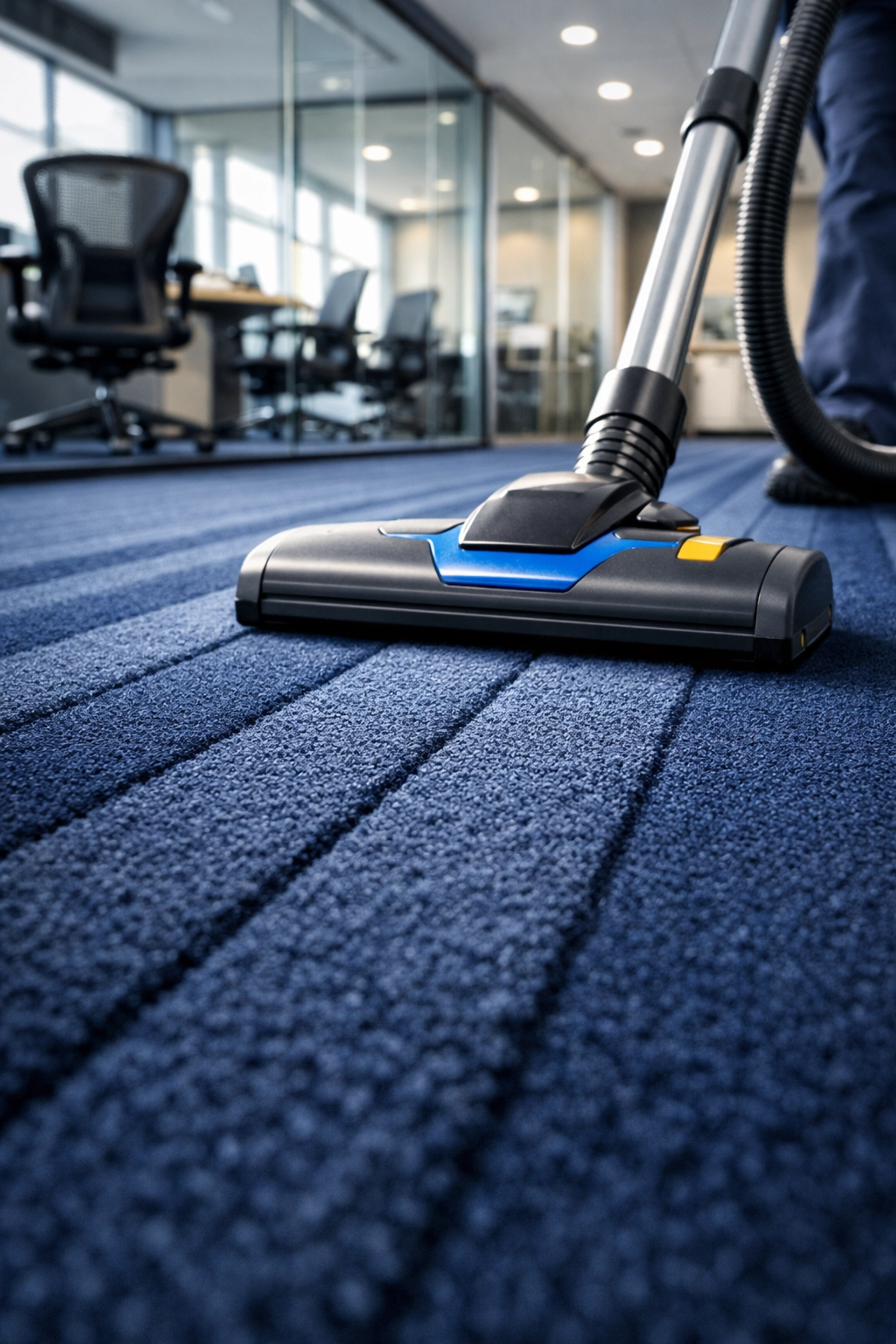 High-end commercial carpet vacuuming and floor maintenance for professional office cleaning in Waltham MA.
