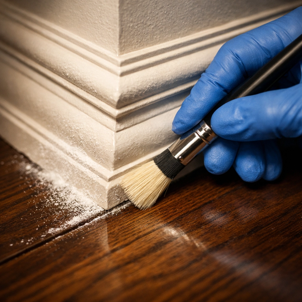 Detailed baseboard dust removal during a post construction cleaning Boxborough service.
