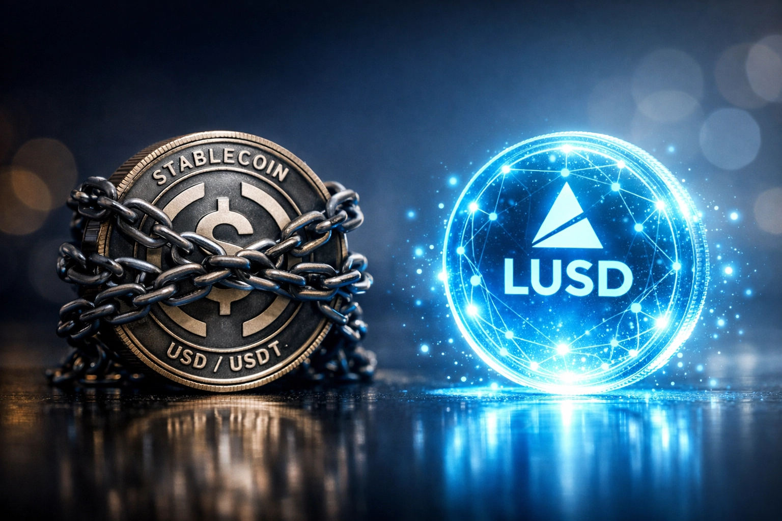 LUSD decentralized stablecoin vs centralized stablecoins for merchant payment settlement