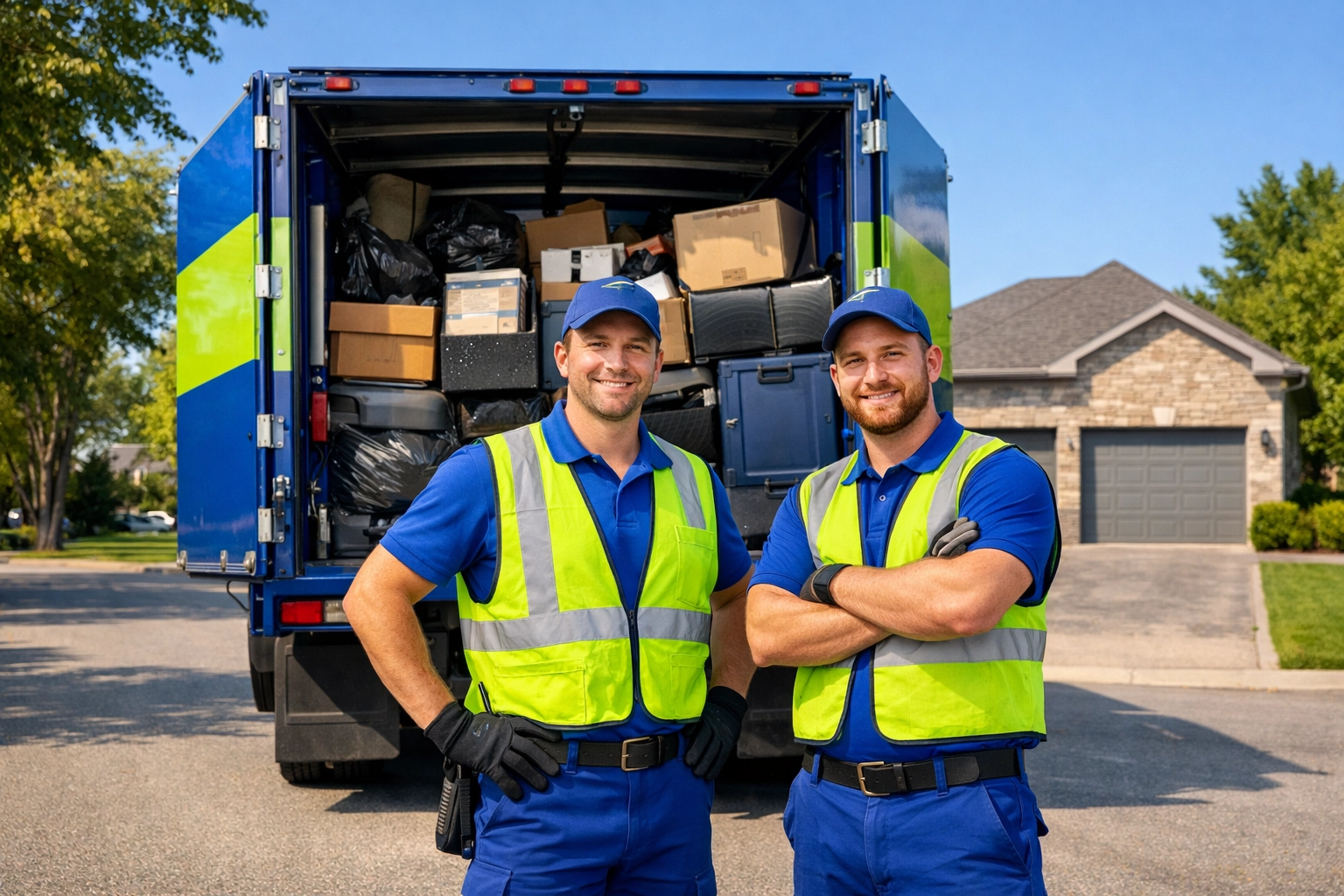 5 Steps How to Manage an Estate Cleanout in Innisfil (Easy Guide for Moving Families) Junk GTA professional crew and truck providing estate cleanout services in an Innisfil neighborhood.