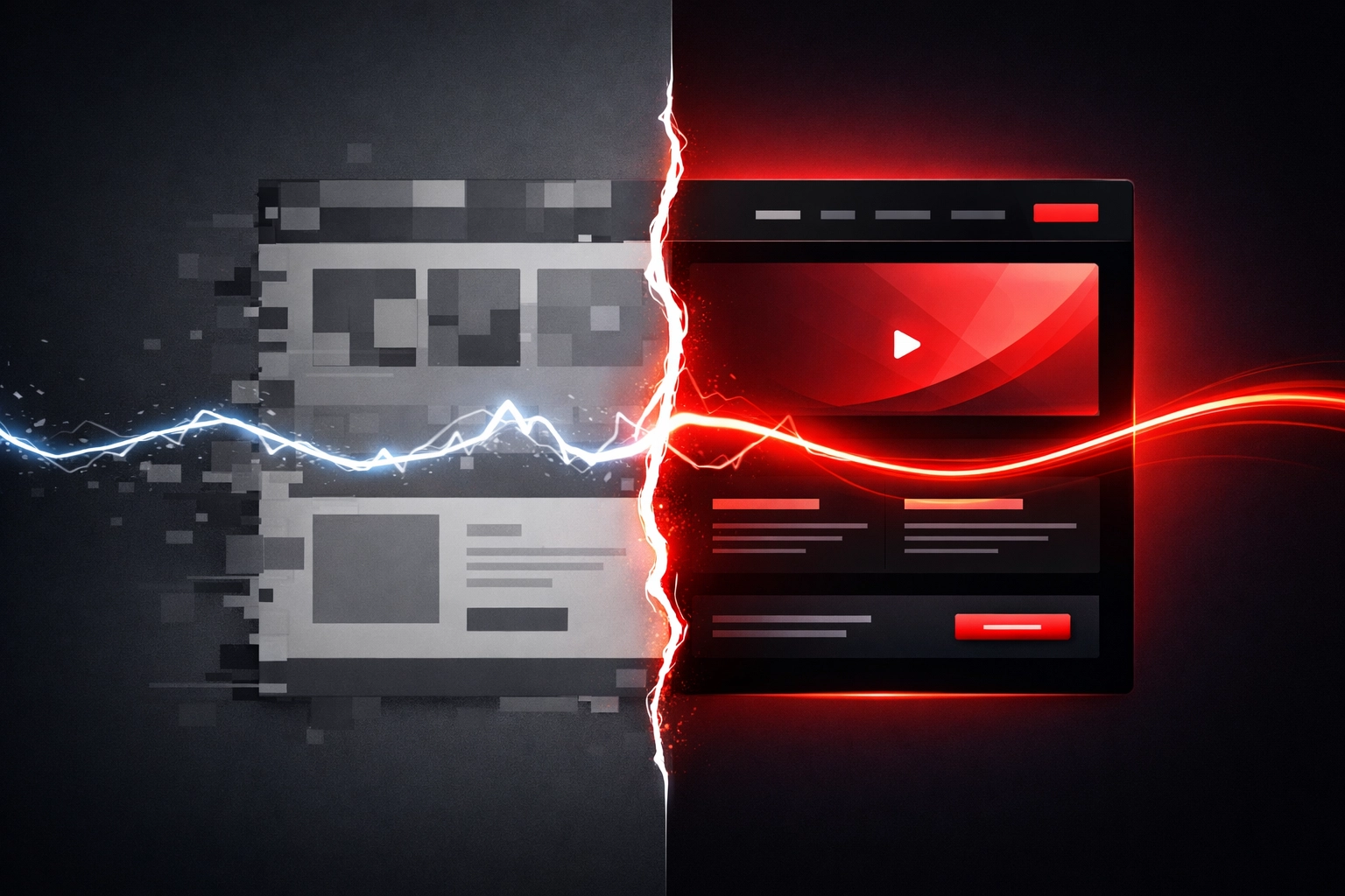 Visual comparison of a website redesign showing a high-performance upgrade for a UK business.