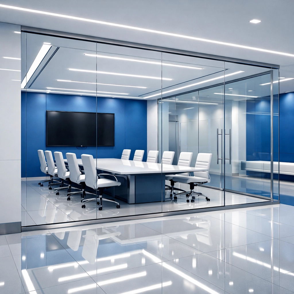 Pristine commercial office lobby in Medfield MA showing the results of professional deep cleaning.