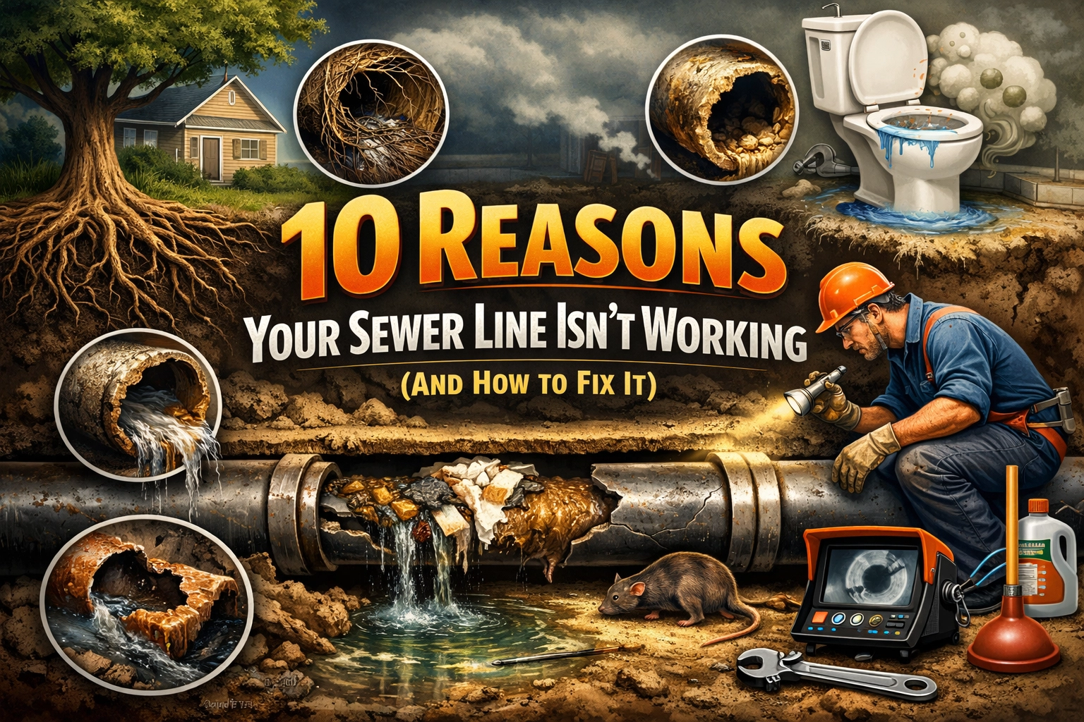 [HERO] 10 Reasons Your Sewer Line Isn’t Working (And How to Fix It)