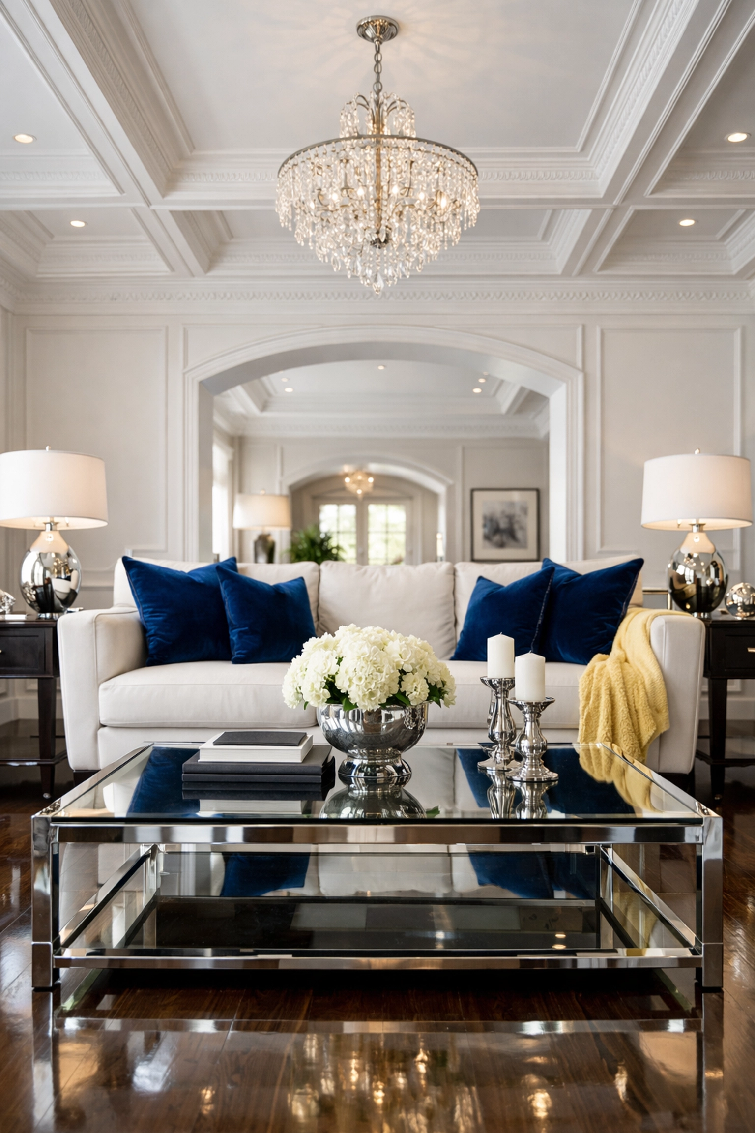 Spotless luxury living room in Bolton, MA, featuring professionally cleaned surfaces and high-end decor.