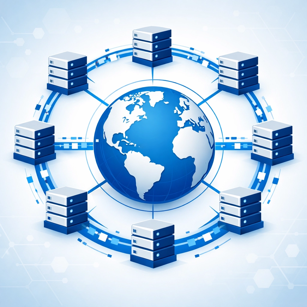 Content delivery network with global servers delivering fast website loading speeds