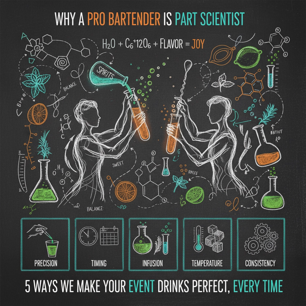 Why a Pro Bartender Is Part Scientist: 5 Ways We Make Your Event Drinks Perfect, Every Time