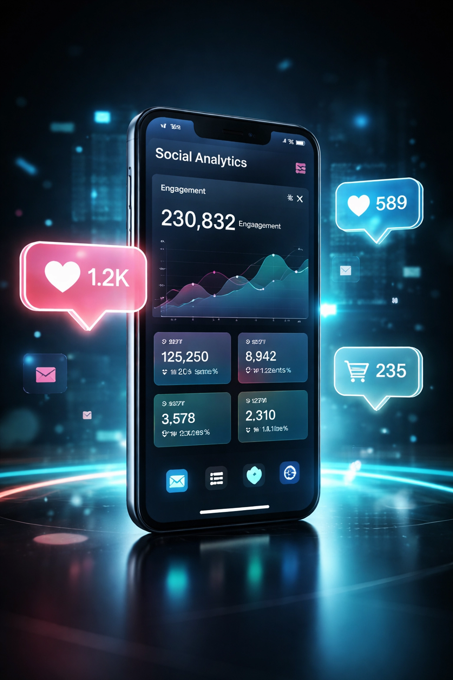 Smartphone screen showing social media engagement metrics, highlighting what matters for e-commerce success