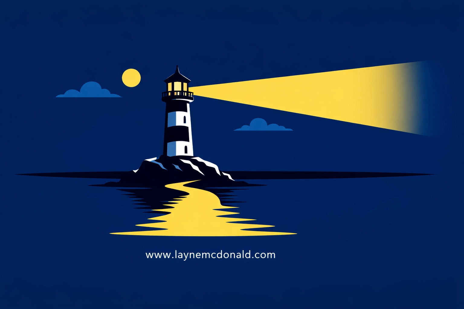 A lighthouse on solid rock casting a beam of light, symbolizing faith-based leadership and child protection safeguards.