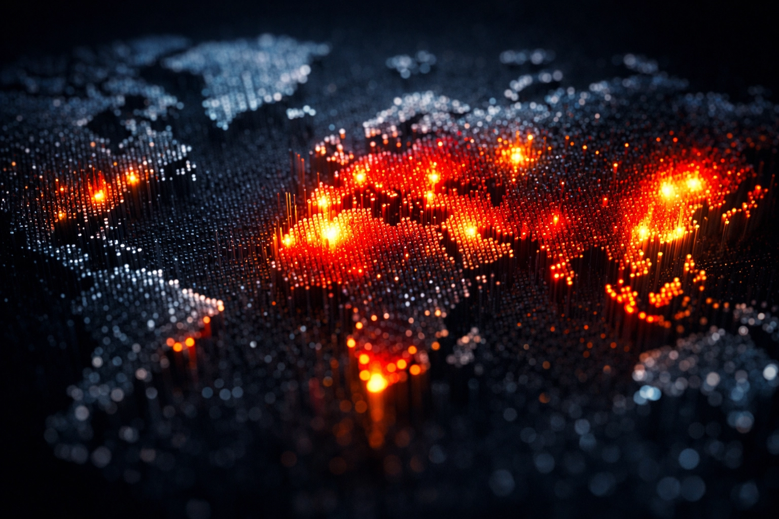 Global digital heat map visualizing real-time intent data and high-value prospect activity clusters.