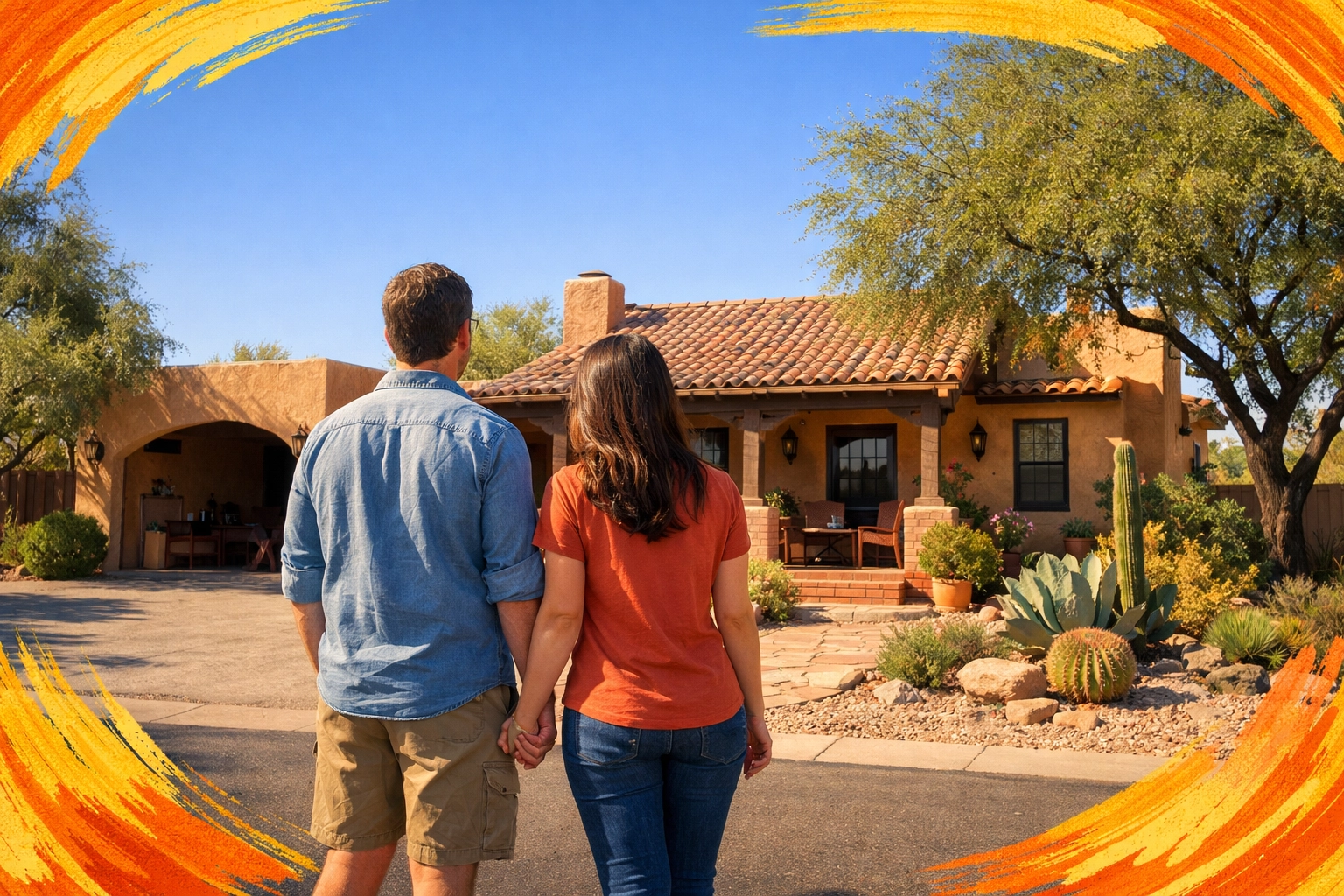 Affordable starter home in central Glendale AZ under $400K with couple viewing property