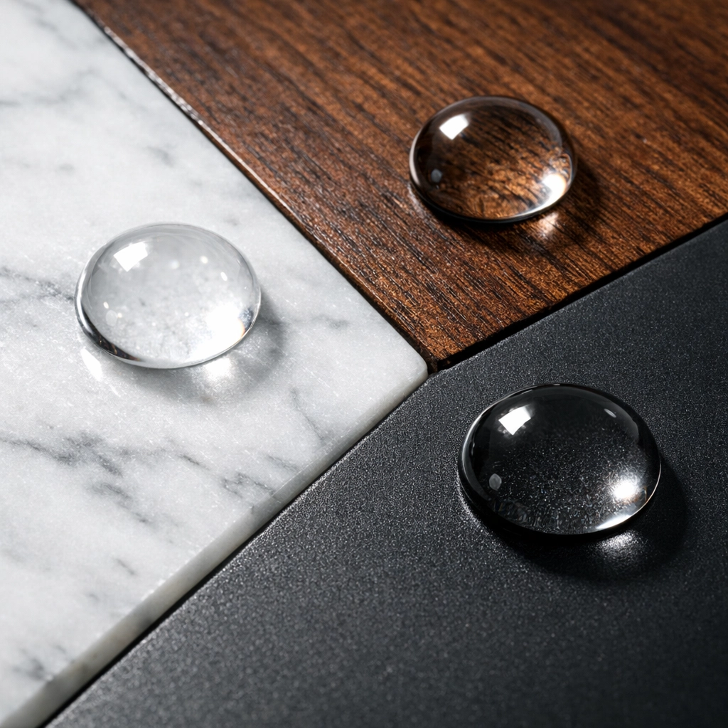 Surface-specific cleaning on marble and wood to prevent damage during weekly house cleaning.