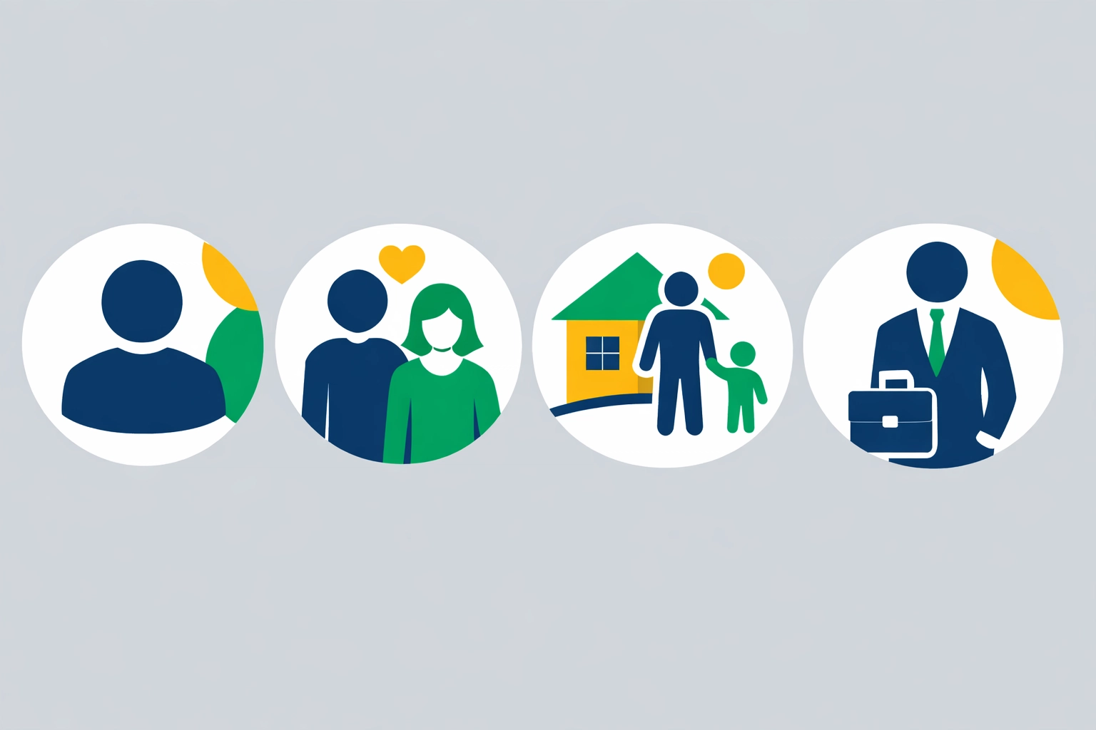 Icons representing IRS tax filing statuses to help with tax preparation in New Haven and maximize refunds.