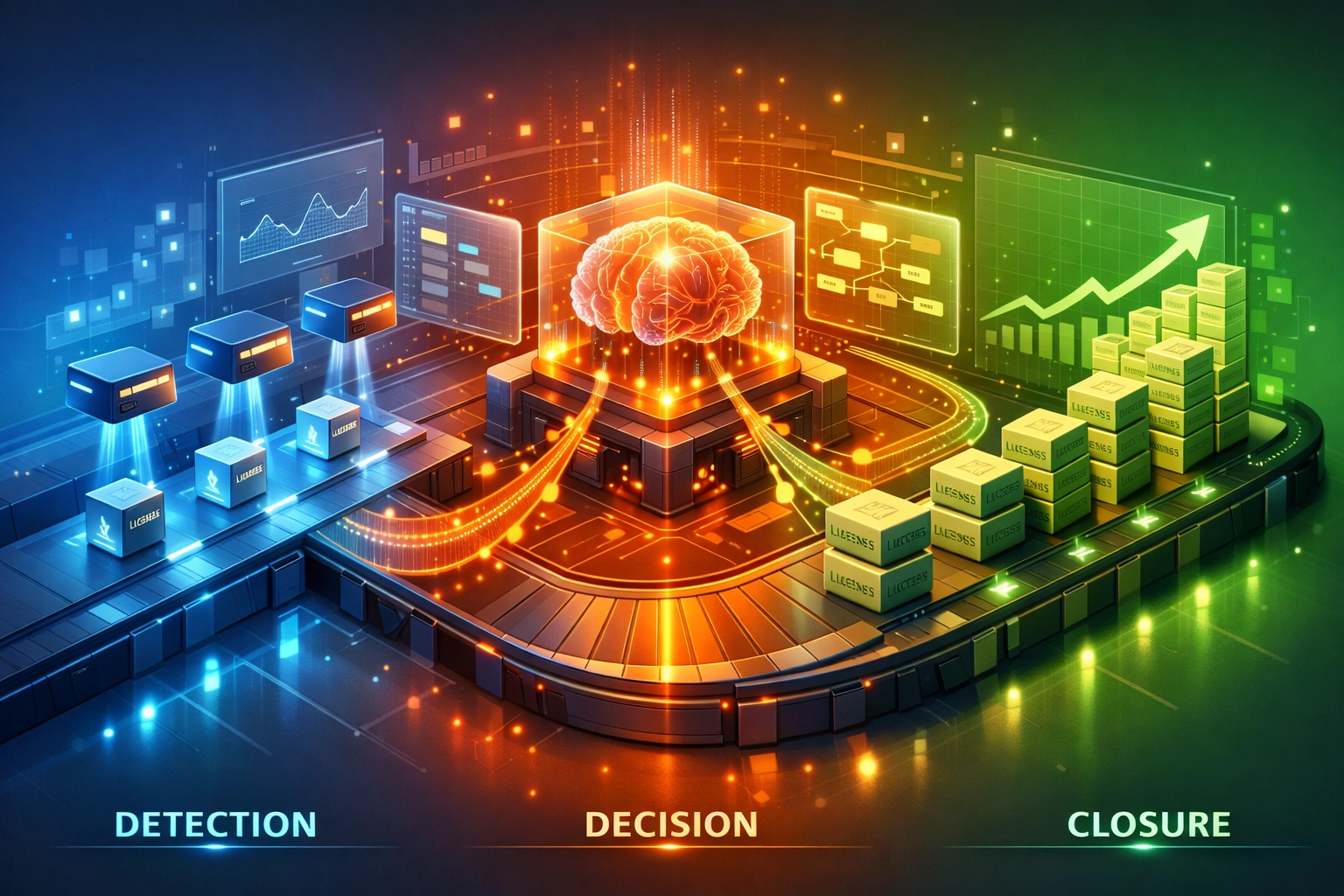 Three-stage ITAM optimization framework: detection, decision, and closure automation process