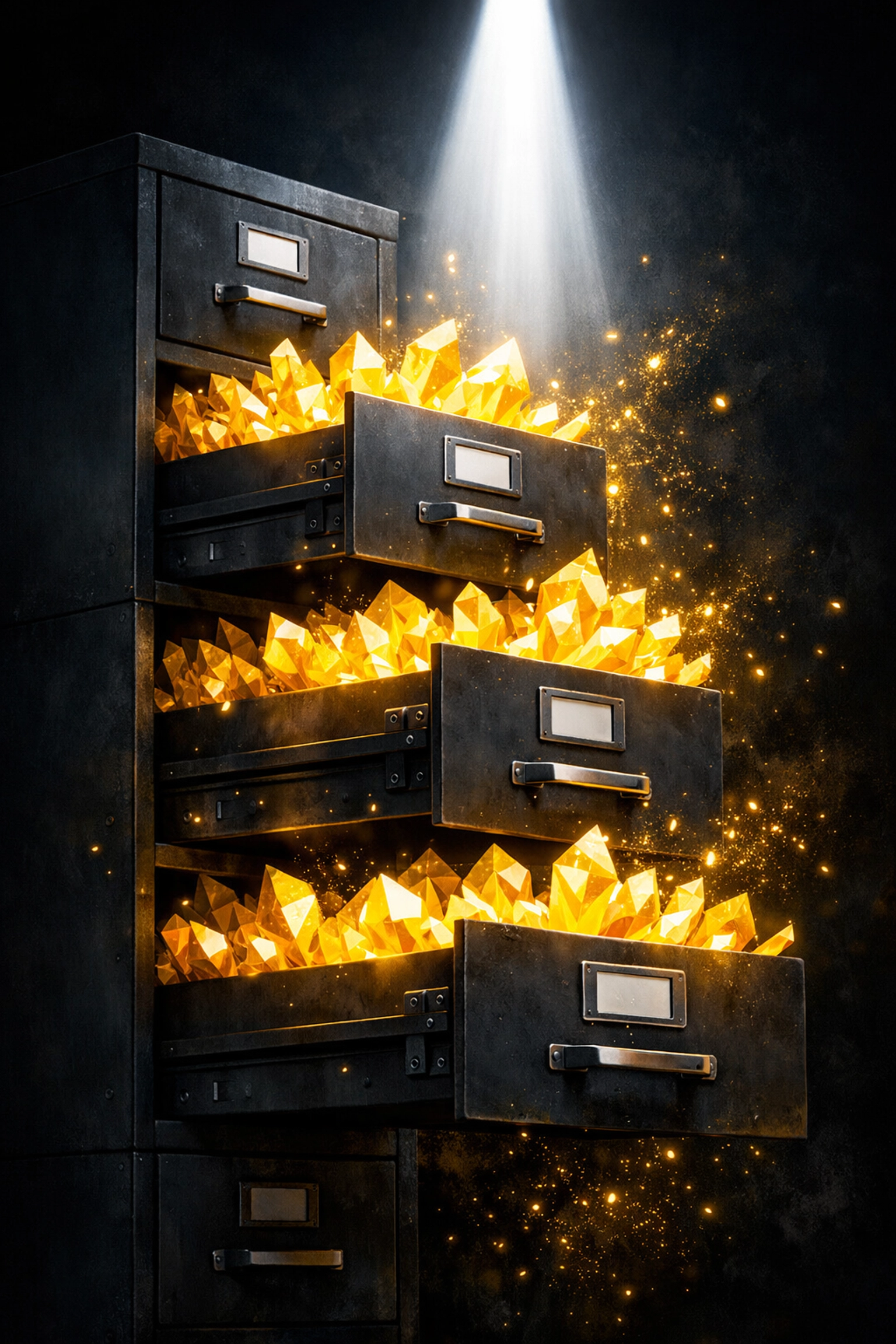 A real estate CRM visualized as a goldmine of opportunities for reviving cold lead databases.