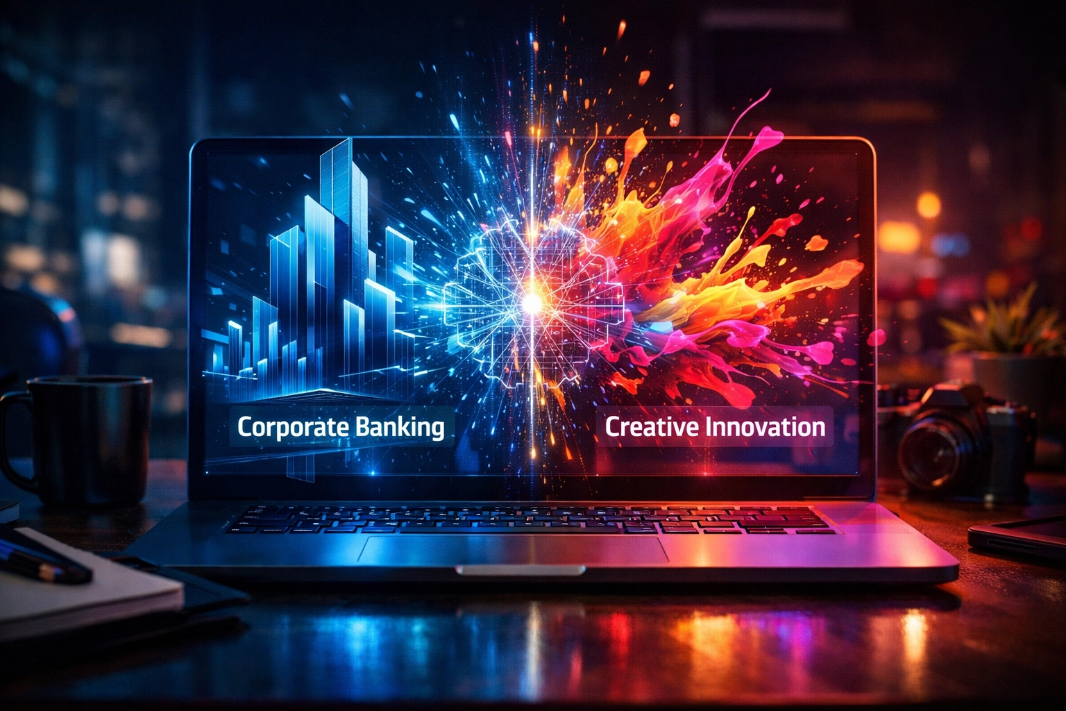 AI interface tailoring speaking proposal content for corporate banking and creative industry event planners.