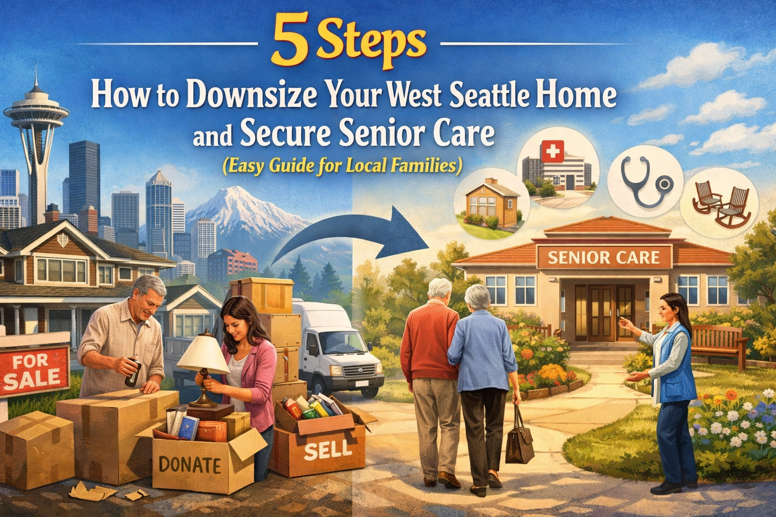 [HERO] 5 Steps How to Downsize Your West Seattle Home and Secure Senior Care (Easy Guide for Local Families)