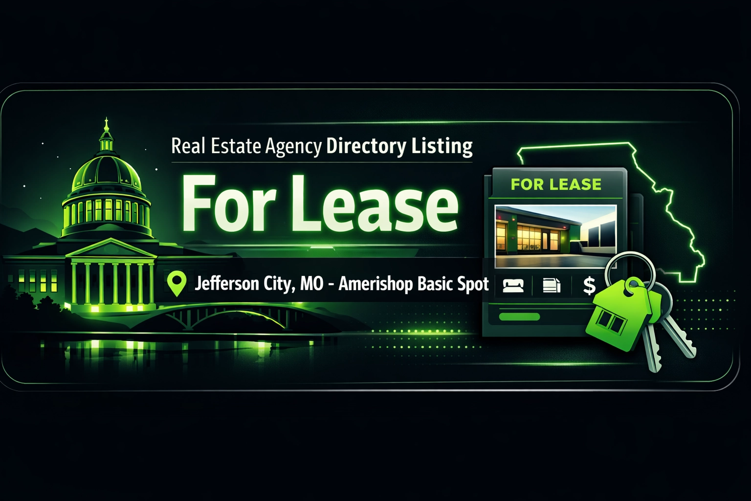 [HERO] Real Estate Agency Directory Listing For Lease: Jefferson City, MO - Amerishop Basic Spot