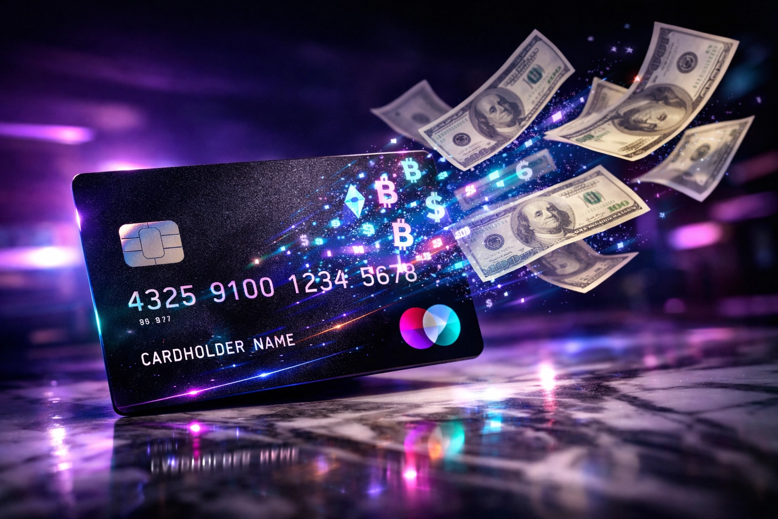 Instant crypto to fiat conversion with Push-to-Card settlement technology