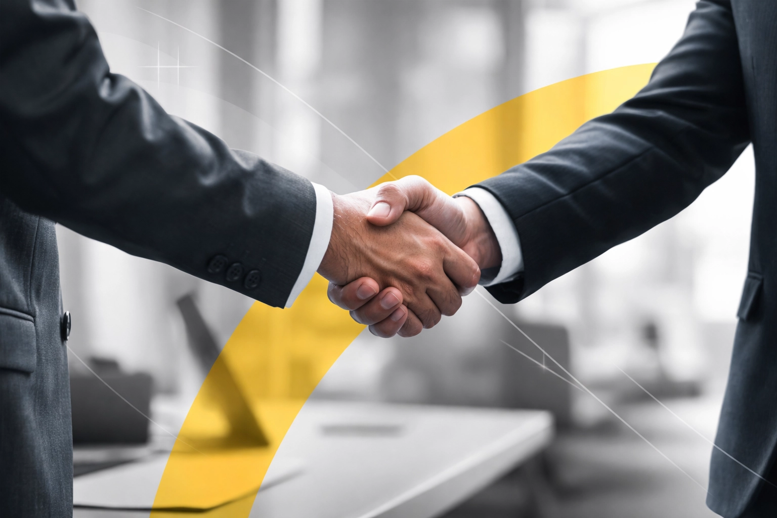 Close-up handshake between professionals highlighting trust and partnership with an Amazon agency.