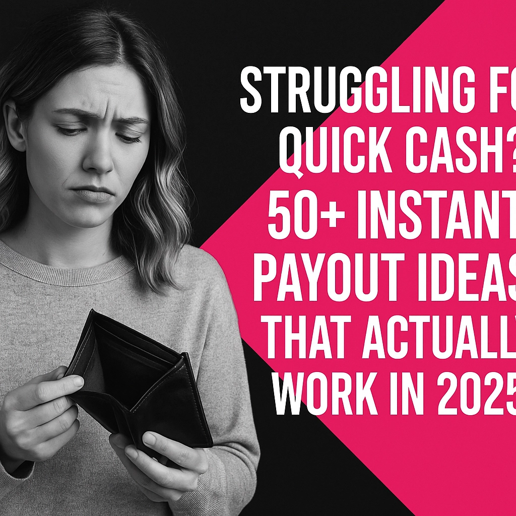 Struggling For Quick Cash? 50+ Instant Payout Ideas That Actually Work in 2025
