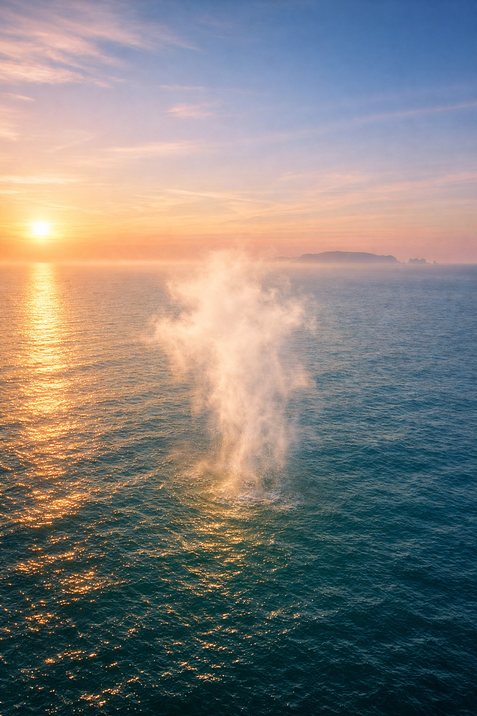 Peaceful aerial view of ashes dispersing over the sea at Southbourne during a drone memorial service.