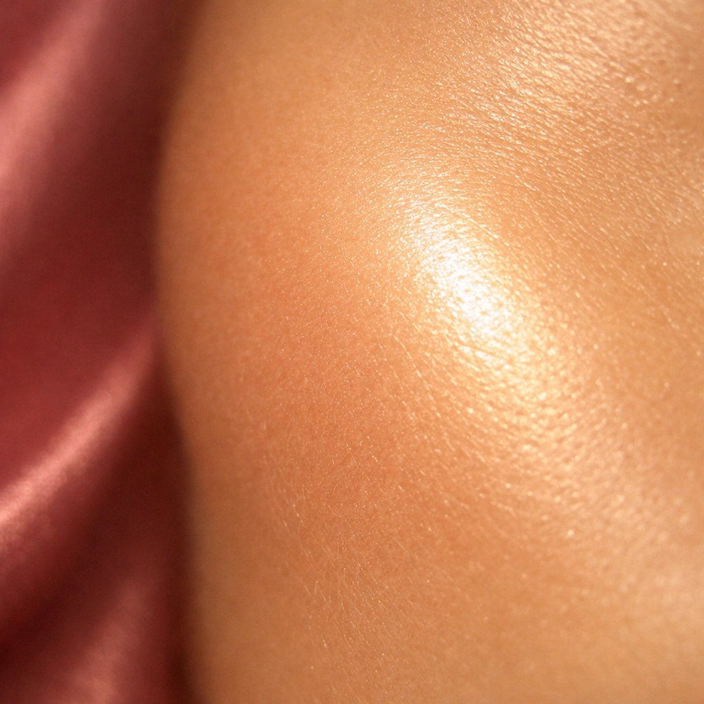 Close-up of radiant, glowing skin highlighting natural results from expert aesthetic treatments.