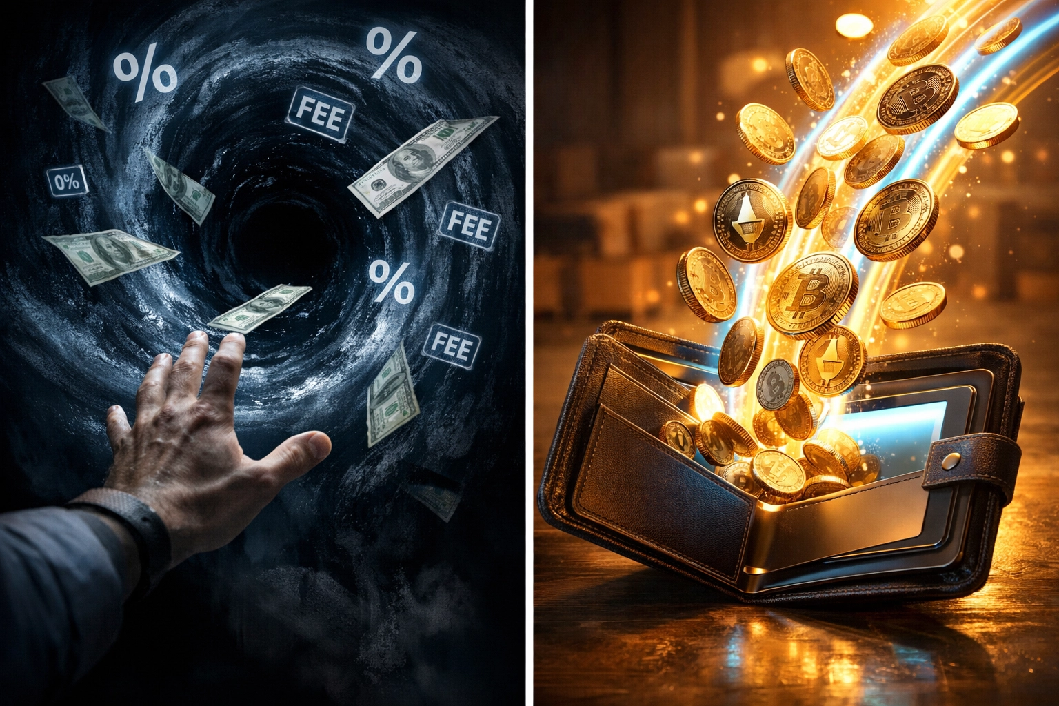 Crypto gateway fees vs direct LUSD payments showing cost savings for merchants