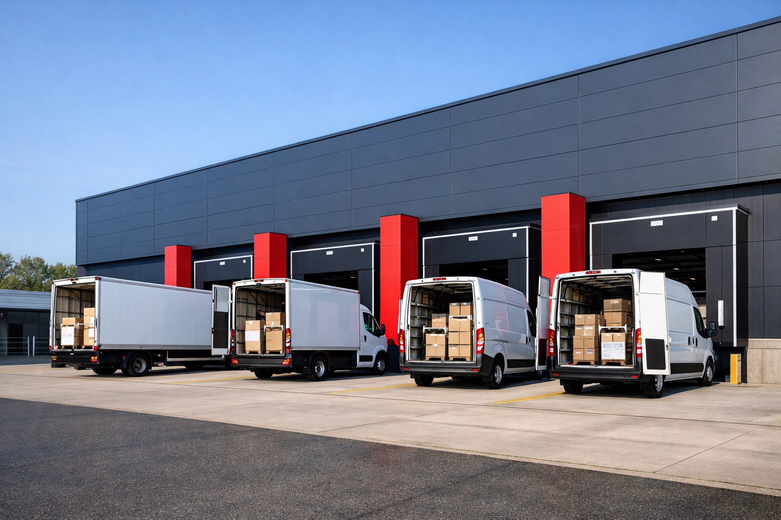 Modern distribution hub loading bays in Hertford for optimized retail logistics.