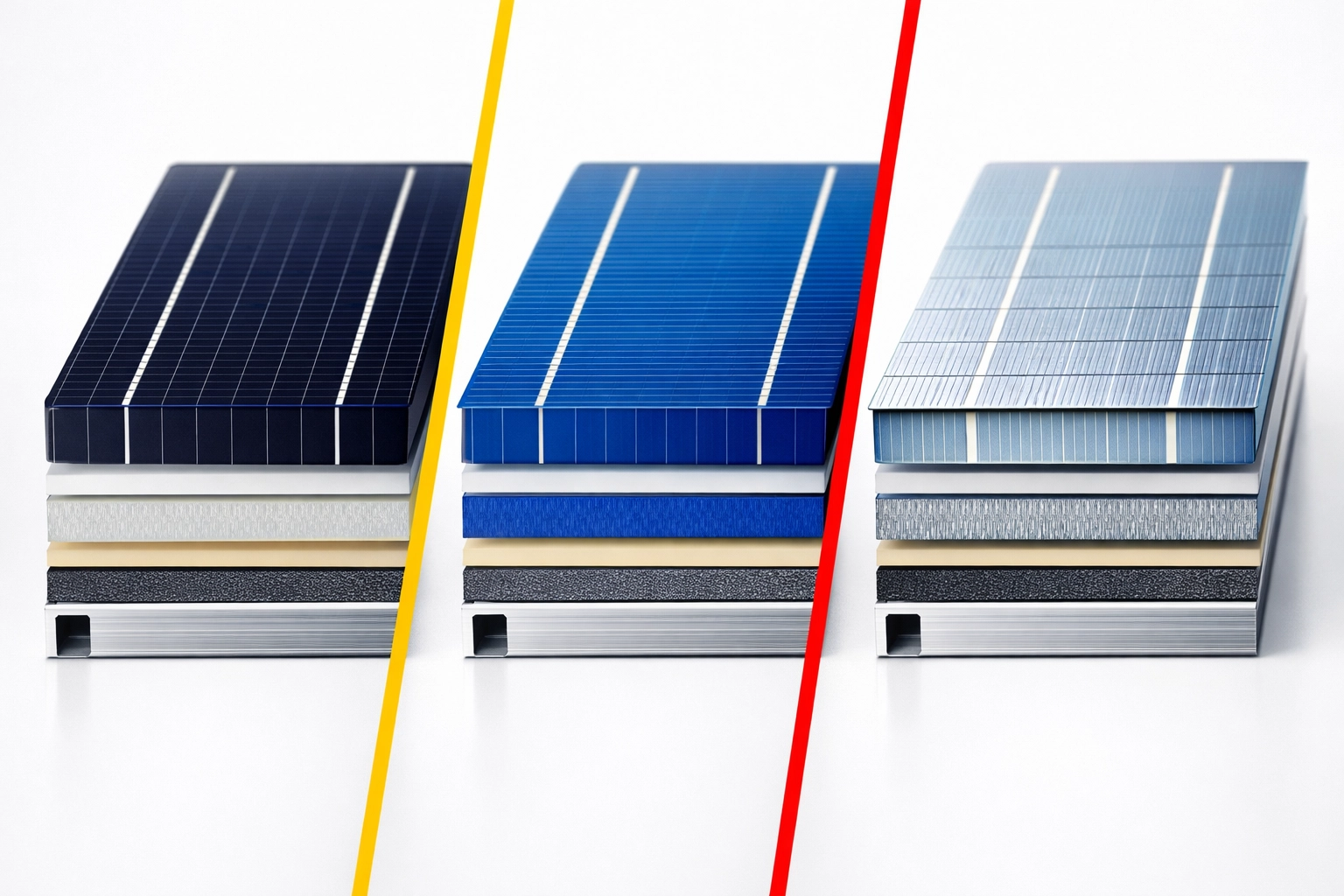 Comparaison des technologies de panneaux solaires PERC, TOPCon et HPBC