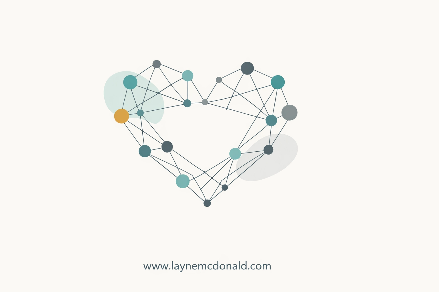 Vector heart made of connected nodes symbolizing relational health and community in church leadership.