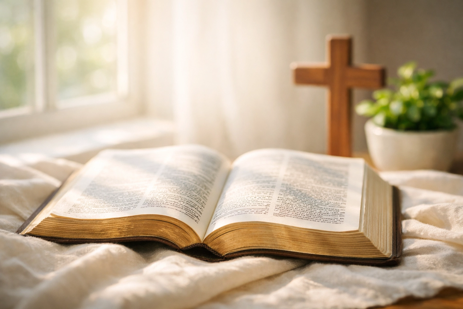 Open Bible in sunlight for a quick parent devotional and five-minute Scripture focus