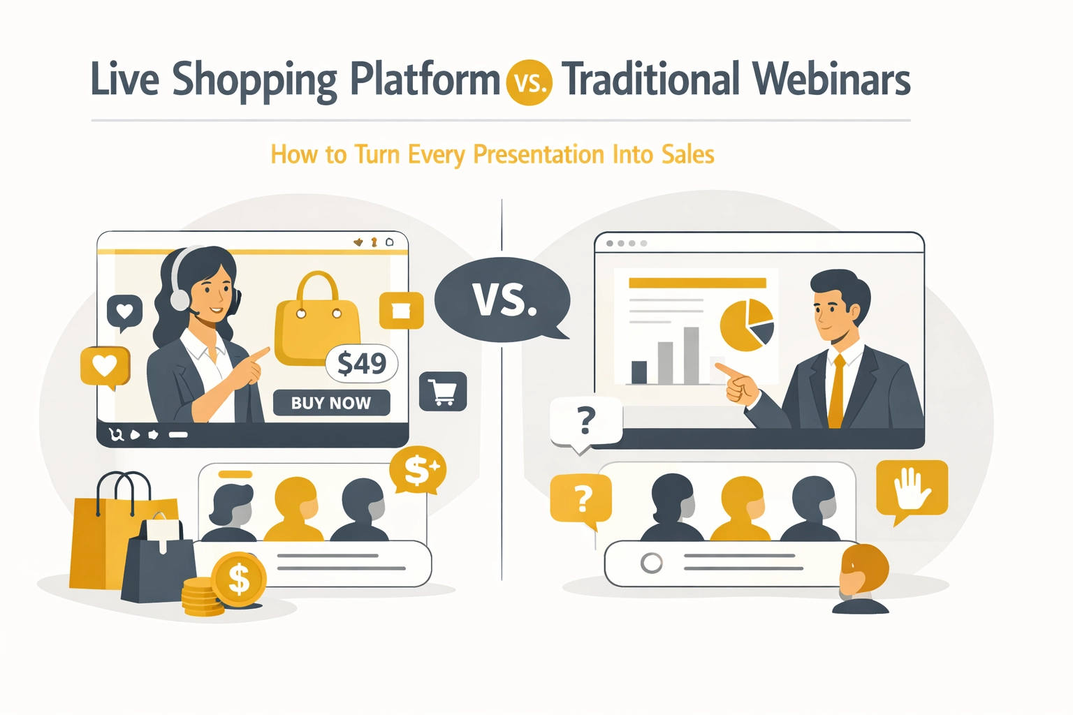 [HERO] Live Shopping Platform vs. Traditional Webinars: How to Turn Every Presentation Into Sales
