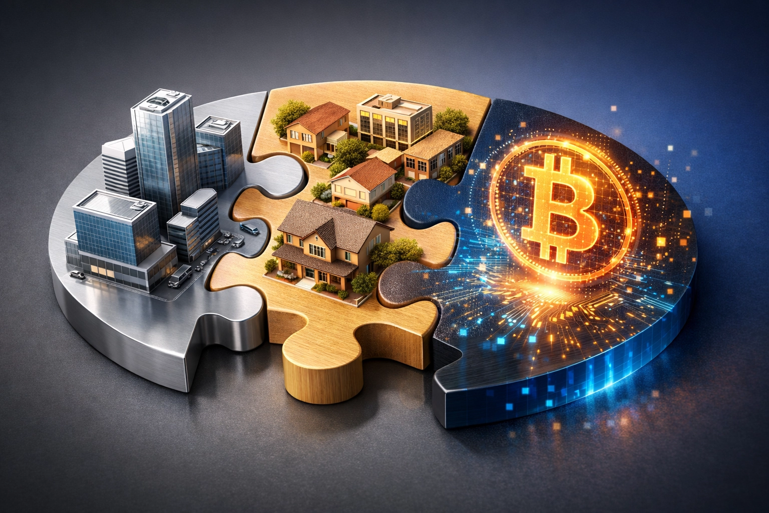 Integrated alternative investment portfolio combining private equity, real estate, and crypto assets