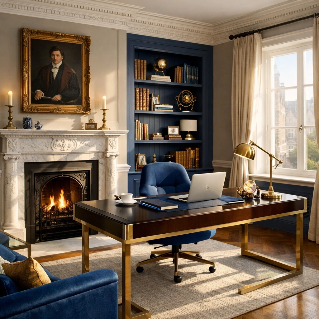 A dust-free home office in Cambridge MA maintained by professional maid service Cambridge for a clean workspace.