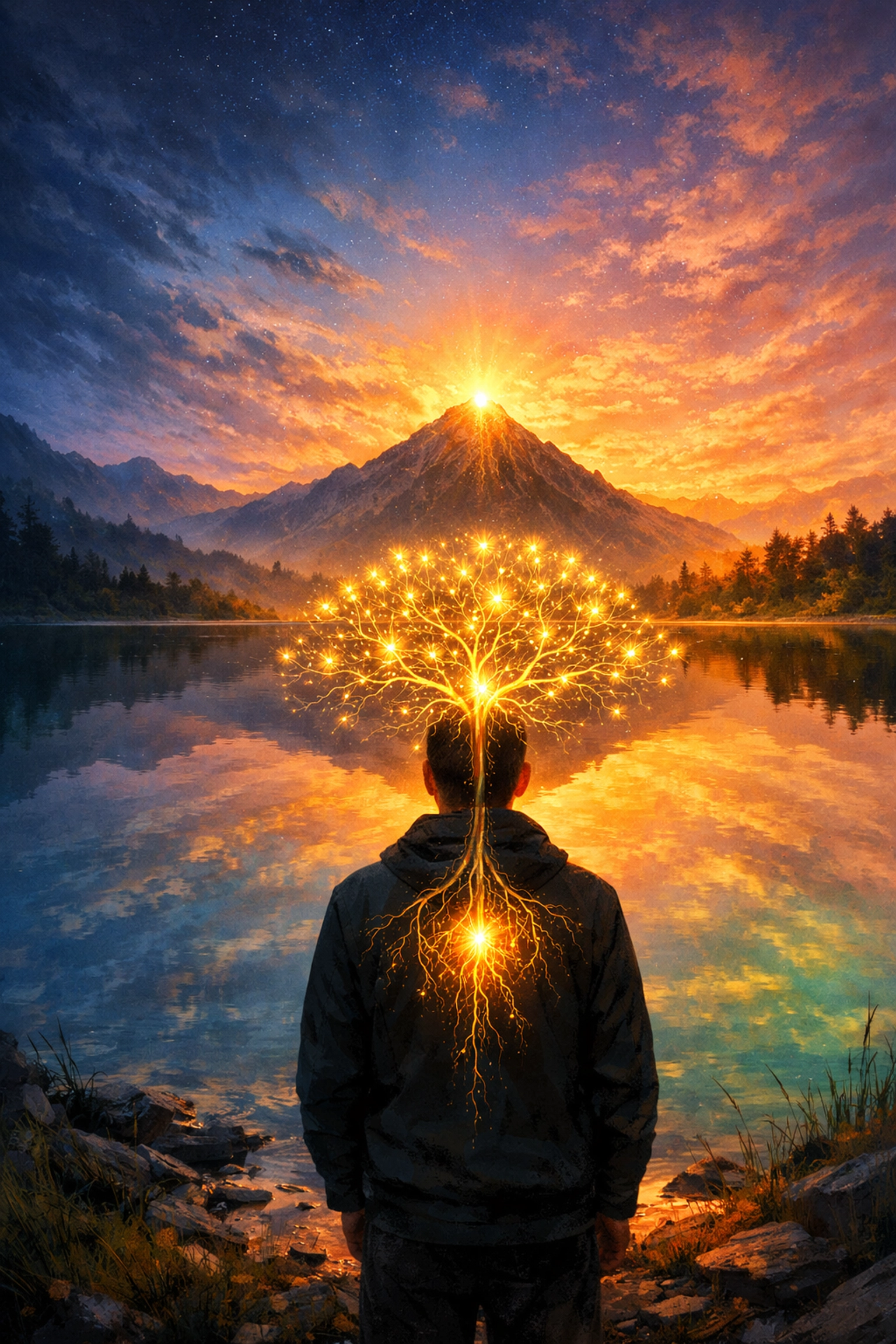 A serene sunrise over a lake symbolizing the healing journey and stewardship of mental and spiritual health.