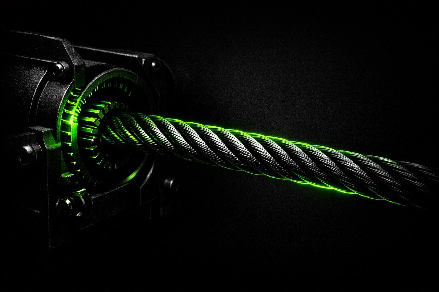 Heavy-duty steel winch cable for professional winch out service and vehicle recovery in Houston.