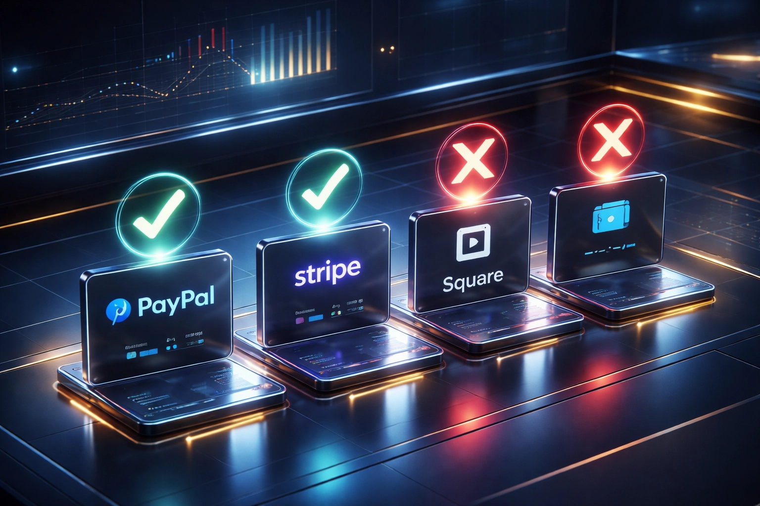 Futuristic dashboard comparing global payment platforms highlighting Larecoin vs NOWPayments and CoinPayments alternatives